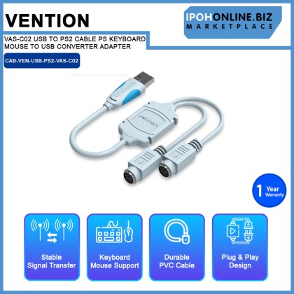 VENTION VAS-C02 USB TO PS/2 CABLE PS/ KEYBOARD  MOUSE TO USB CONVERTER ADAPTER